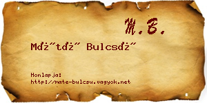 Máté Bulcsú névjegykártya